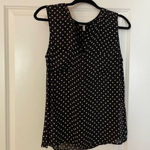 Joie Black and Tan print silk tank